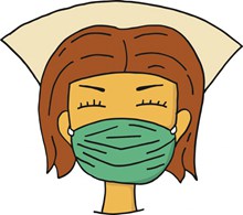卡通戴口罩护士图片下载