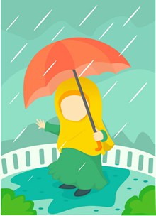 下雨天撑伞卡通高清图