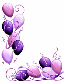 紫色气球边框精美图片