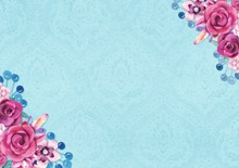 蓝色淡雅花纹花卉背景高清图