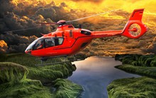 红色直升飞机图片素材