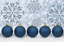 蓝色风格圣诞彩球图片素材