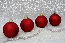 红色圣诞球装饰高清图片