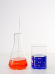 彩色实验室玻璃器皿图片下载