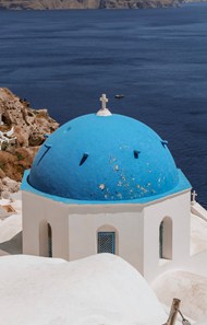 希腊爱琴海蓝色建筑图片素材