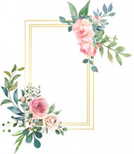 水彩玫瑰花框高清图片