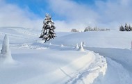 冬季高地积雪景观高清图片