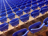 体育场蓝色靠椅高清图片