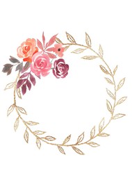 粉色玫瑰花圆框精美图片