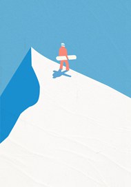 冬季滑雪插画背景图片下载