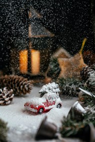 圣诞节雪花场景写真图片