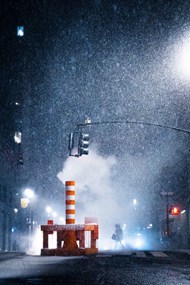冬季街拍下雪天夜景图片大全