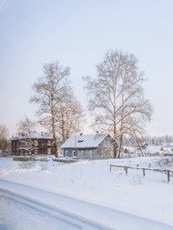 冬季唯美小村庄高清图片