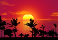 巴厘岛日落景观图片大全