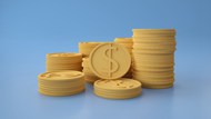 黄色钱币3D模型图片下载