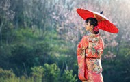 户外日本和服美女图片下载