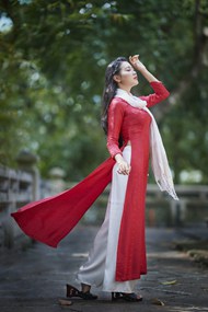越南奥黛旗袍裙美女高清图片
