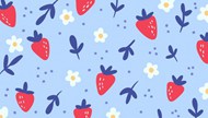 可爱卡通小草莓平铺背景图片下载