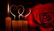情人节蜡烛玫瑰花高清图片