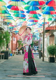 街拍越南奥黛旗袍美女精美图片