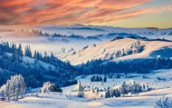 唯美冬季雪山雪景图片下载