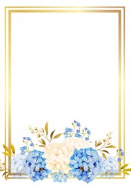 水彩花卉金色边框背景图片