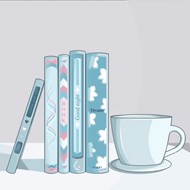 书籍与咖啡插画高清图片