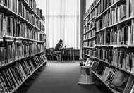 图书馆黑白写真高清图片