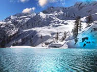 冬天阿尔卑斯山山水风景精美图片