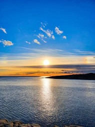 黄昏海上夕阳美景图片下载