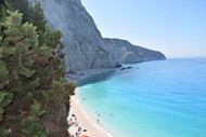 希腊蓝色海岸沙滩高清图片