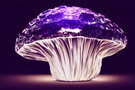 唯美紫色水晶蘑菇高清图片