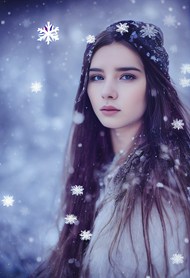 冬季唯美雪景美女摄影图片大全