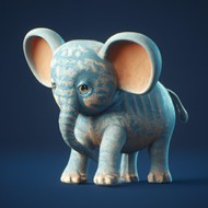 可爱3D小象石雕精美图片
