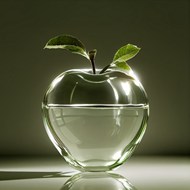 苹果形状的透明玻璃缸图片下载