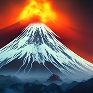 日本富士山火山岩浆图片