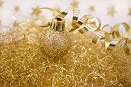 金色圣诞彩球装饰物精美图片