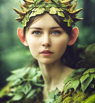 绿色森林精灵美女高清图片