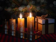 圣诞节蜡烛烛光礼物精美图片