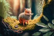 森林可爱小狐狸AI动画图片大全