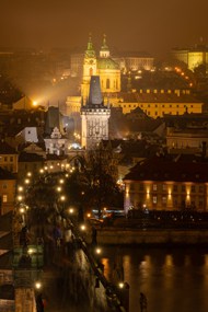 布拉格城市夜景精美图片