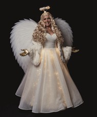 欧美白色天使造型美女摄影精美图片