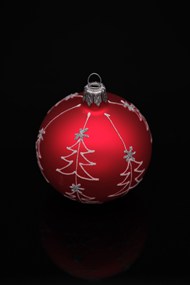 红色圣诞彩球装饰品精美图片