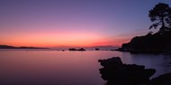 紫色黄昏海岸风景精美图片