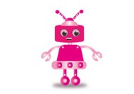 粉色卡通机器人精美图片