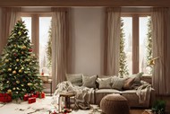 圣诞节客厅圣诞树高清图片