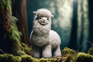 森林可爱羊驼AI动画高清图片