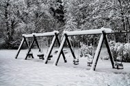 冬季雪景黑白写真图片