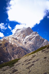 蓝天白云喜马拉雅山脉图片