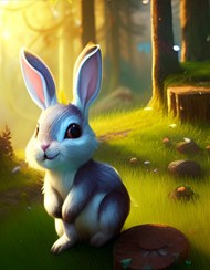 树林可爱兔子动漫精美图片